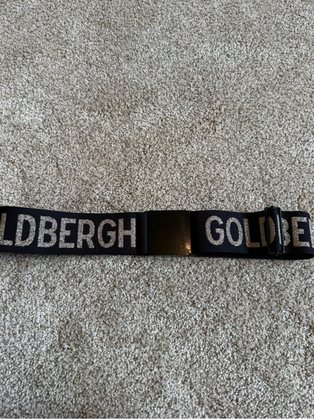 Goldbergh Black Belt with Gold Logo Detail